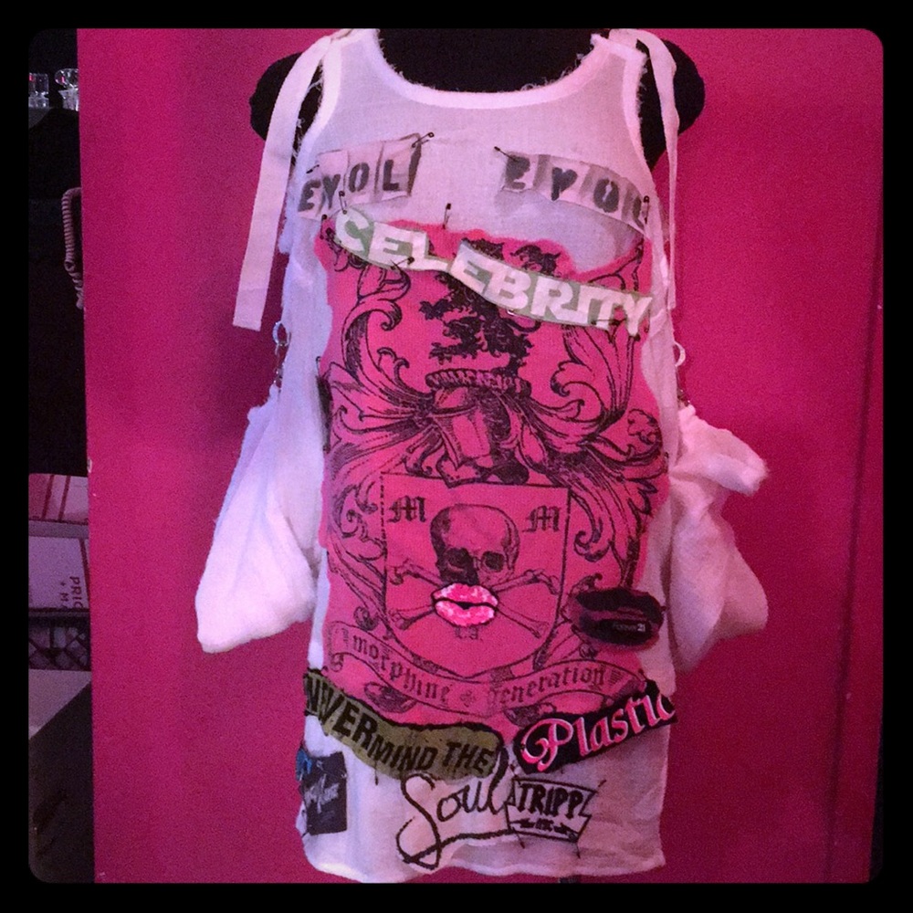 Lexa Vonn punk seditionary patchwork bondage shirt